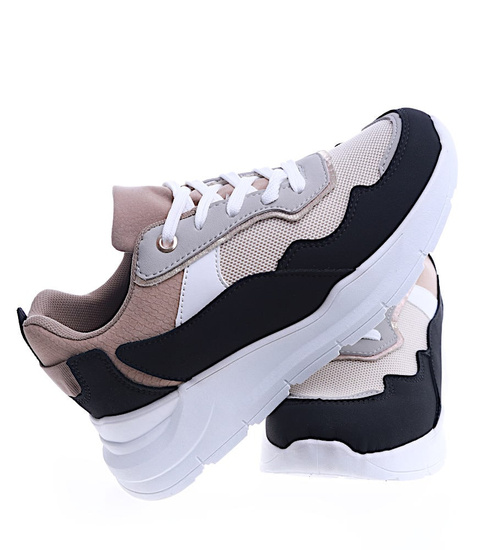 Sznurowane damskie buty sportowe /D9-3 13922 T299/