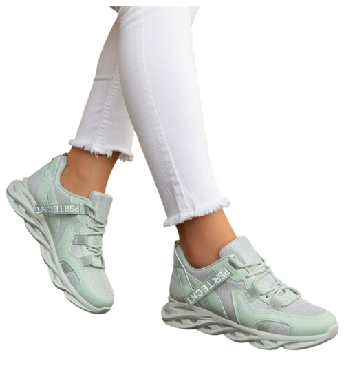 Zielone buty sportowe dla kobiet /A6-3 11124 T329/
