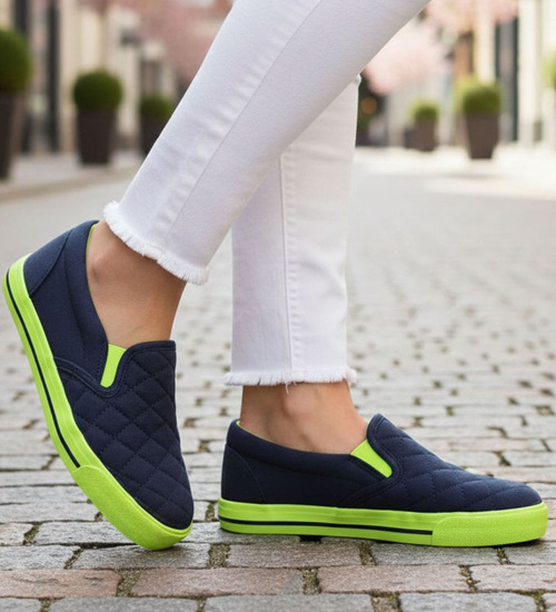 Granatowo zielone dziewczęce tenisówki /D6-3 15901 T079/