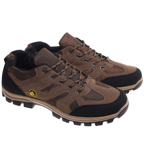 Męskie buty trekkingowe Duże rozmiary Brązowe /D3-1 18194 T435/