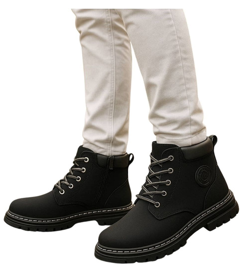 Czarne chłopięce buty trapery /C1-1 18448 T432/