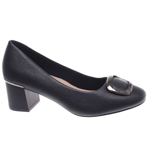 Klasyczne czarne czółenka na klocku /F5-2 18631 T357/