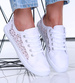 Koronkowe ażurowe białe tenisówki /G12-2 16290 T287/
