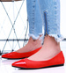 Czerwone baleriny damskie ze szpicem /F10-3 16008 T181/