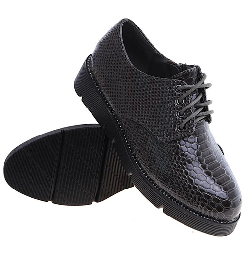 Sznurowane dziewczęce półbuty /B3-3 14940 T039/