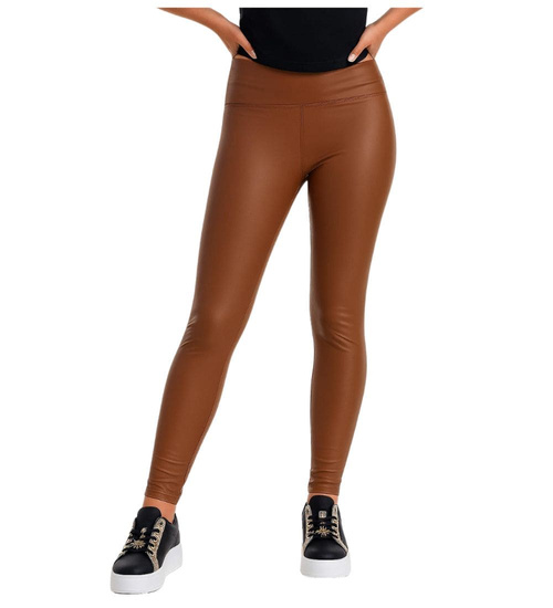 Elastyczne brązowe legginsy damskie /H UB920 T189/
