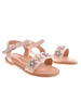 Beżowe sandałki na rzep z gwiazdkami /C7-2 11958 T197/