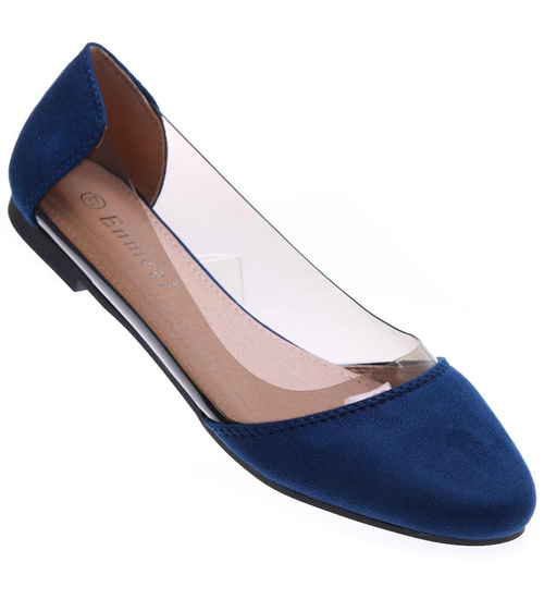 Transparentno granatowe balerinki /F7-2 15852 T190/