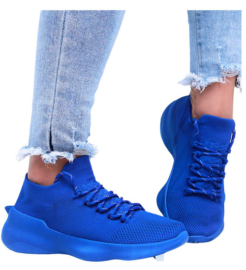 Niebieskie wkładane buty sportowe /G1-2 15916 T195/