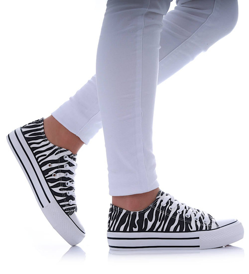 Trampki damskie na platformie Zebra /A8-3 17465 G230/