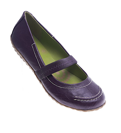 Purpurowe damskie półbuty z paseczkiem /F4-3 13466 T086/