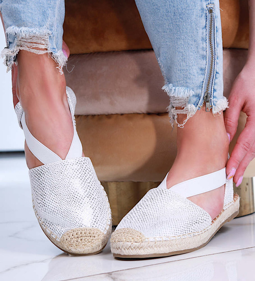 Błyszczące wsuwane espadryle damskie /G1-2 16222 G122/