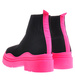 Damskie botki na grubej podeszwie Black/Fushia /D5-2 10757 T695/