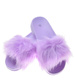 Puchate klapki z futerkiem Fioletowe /B4-2 7140 S193/