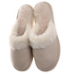 Skórzane beżowe kapcie damskie z wełną /D3-1 18465 S196/