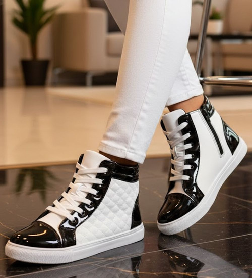 Trampki dziewczęce z wysoką cholewką /B2-3 7423 S194/