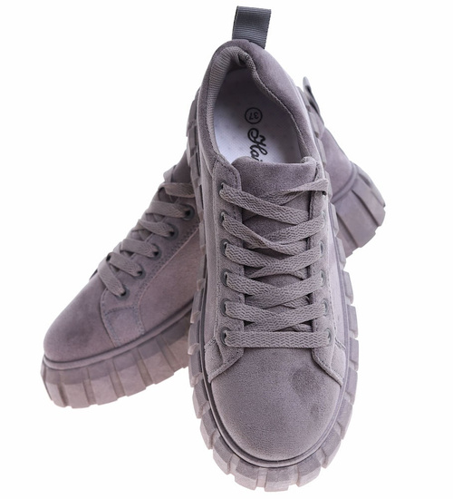 Szare trampki creepersy na platformie /C5-3 16658 S230/