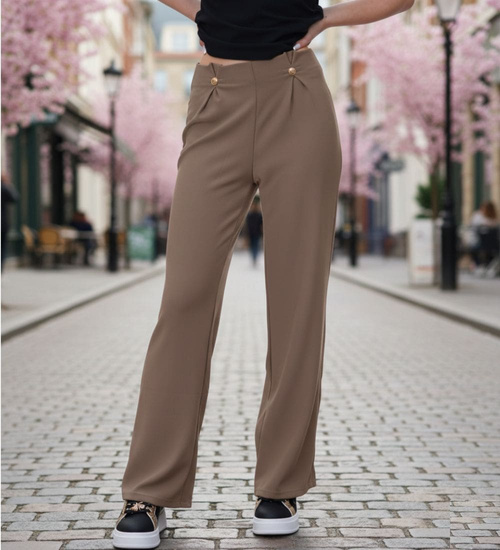 Brązowe wizytowe spodnie damskie /H2 UB887 G/