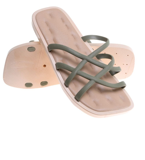 Klapki damskie plażowe wodoodporne zielone /E2-1 17801 G089/