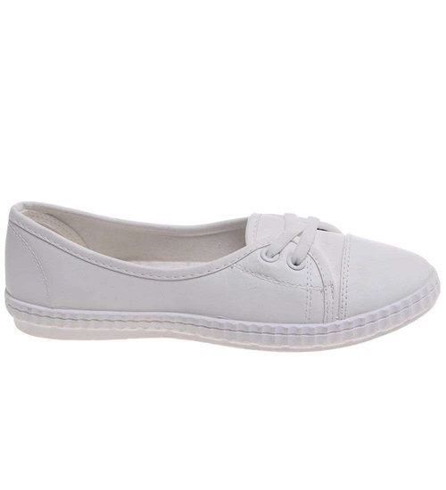 Wsuwane białe tenisówki damskie /G3-2 18835 T189/