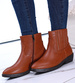 Karmelowe botki damskie z suwakiem /G4-1 15155 S290/