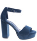 Granatowe sandały na wysokim obcasie /C3-3 14055 S243/
