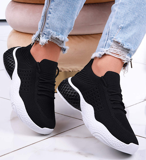 Elastyczne czarne buty sportowe /C7-2 13248 S234/