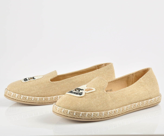 Dziecięce trampki z misiem Beżowe /B2-2 3657 S016/