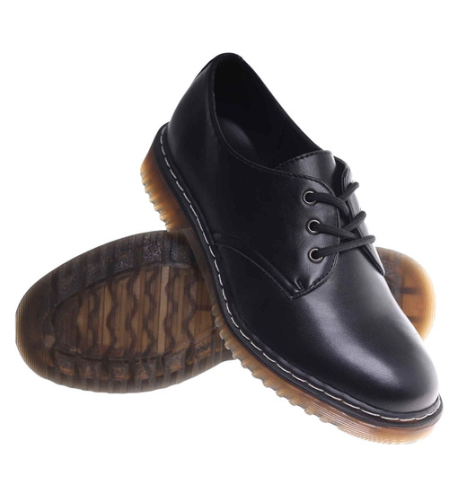 Sznurowane damskie półbuty glany OST456