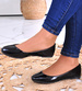 Lakierowane czarne balerinki /F10-3 4591 S079/