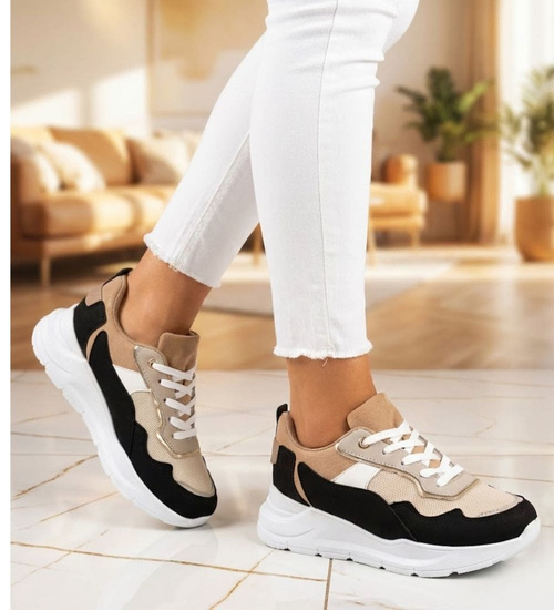 Sznurowane damskie buty sportowe /D9-3 13922 T299/