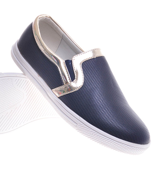 Wsuwane granatowe trampki slip on /F5-1 11713 T193/