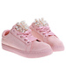 Sznurowane różowe trampki damskie z perełkami /E4-3 15953 T185/