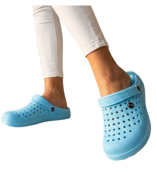 Niebieskie klapki damskie na plażę /H2 18646 S185/