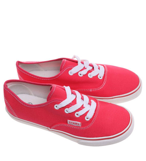 Różowe niskie tenisówki damskie z tkaniny /D5-2 H2 16192 G056/