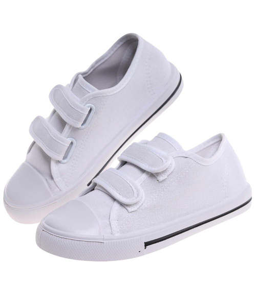 Białe tenisówki dla chłopca na rzepy /G3-1 18100 T189/