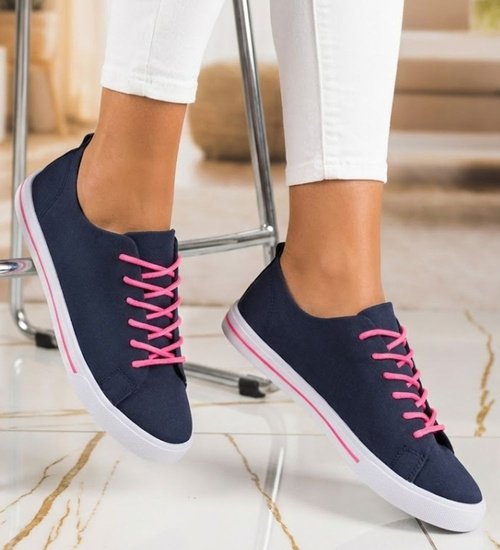 Granatowe trampki damskie /F9-3 11326 T191/