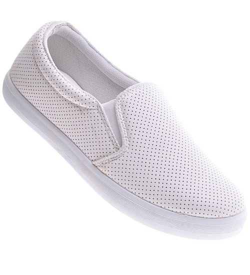 Wsuwane wiosenne trampki slip on White /B4-2 10845 T108/