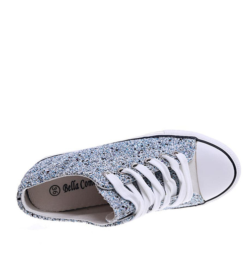 Niebieskie trampki sneakersy na koturnie /G9-3 13486 TG089/