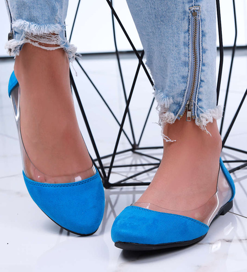 Transparentne niebieskie balerinki /e2-2 15848 T190/