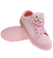 Sznurowane różowe trampki damskie z perełkami /E4-3 15953 T185/