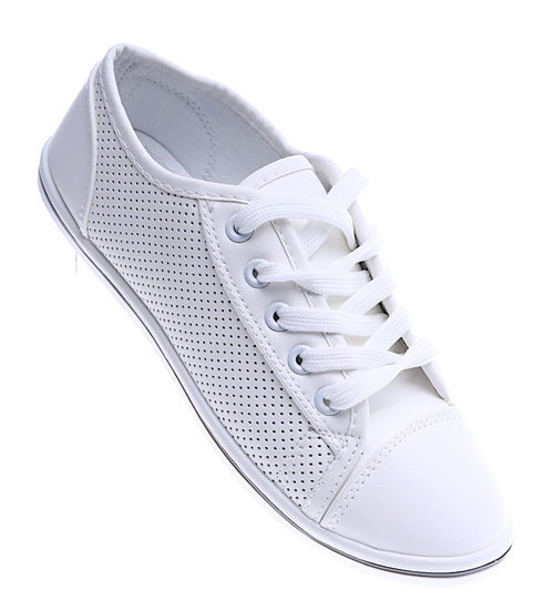 Klasyczne białe trampki damskie /D7-2 14206 S266/