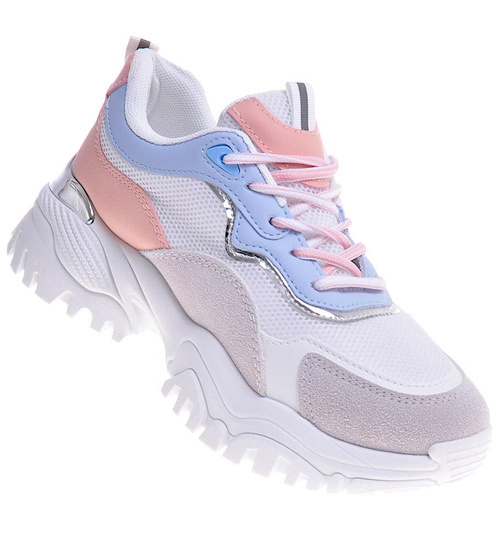 Damskie sneakersy na platformie Pink /G5-3 10623 S498/