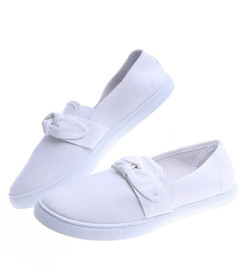 Wsuwane Białe trampki slip on /C3-1 14127 S171/