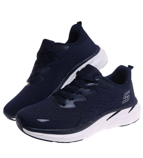 Granatowe męskie buty sportowe /C1-1 18009 GF483/