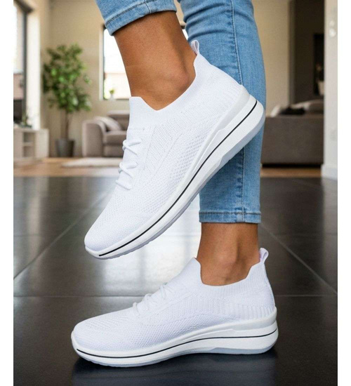 Białe wsuwane buty sportowe /H2 17270 W101/