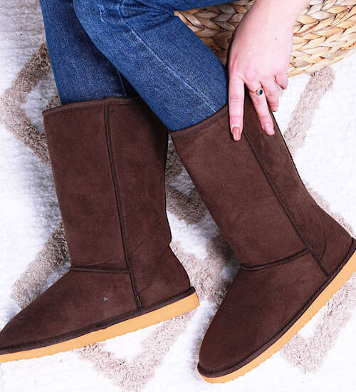 Ocieplane damskie kozaki mukluki śniegowce brązowe /B4-1 15260 T290/ Ocieplane damskie kozaki mukluki śniegowce brązowe /B4-1 15260 T290/