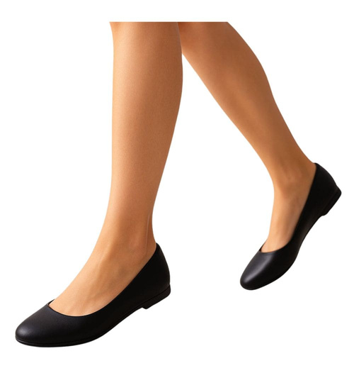 Czarne klasyczne baleriny damskie /A10-2 H2 4566 S087/