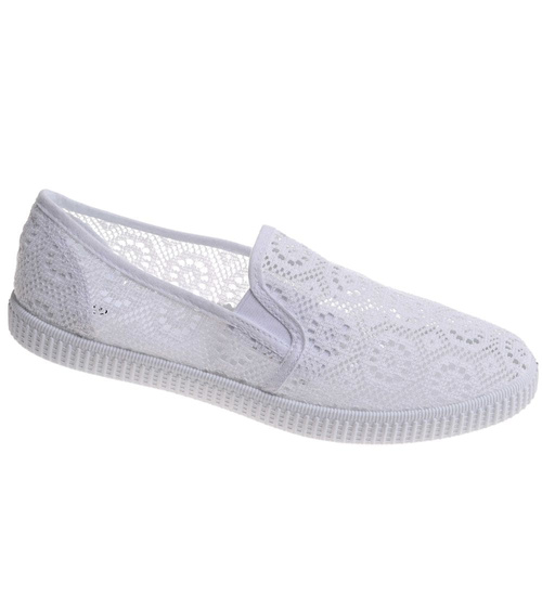 Tenisówki damskie białe ażurowe /G7-2 17807 S293/