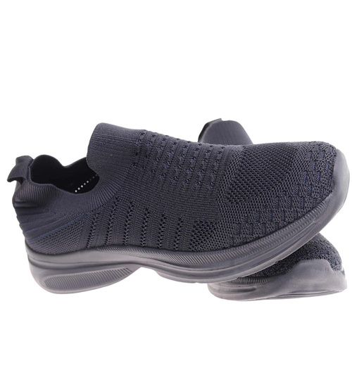 Wsuwane szare sneakersy dla chłopca /F3-2 18022 T283/